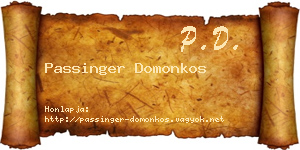 Passinger Domonkos névjegykártya